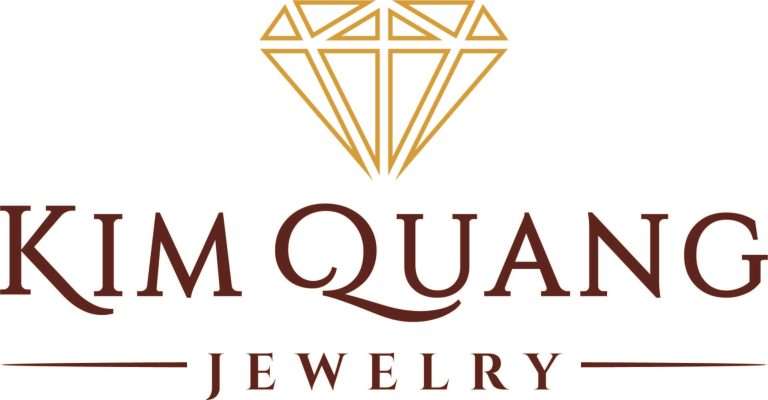 Kim Quang Logo - Logo has lettering saying Kim Quang Jewelry, with an illustration of a diamond on top.