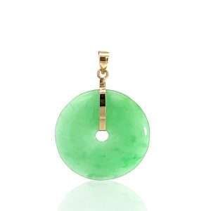 Circular jade pendant front view