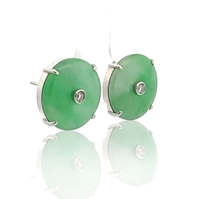 Jade earrings front view