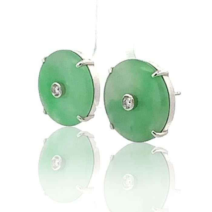 Jade earrings front view