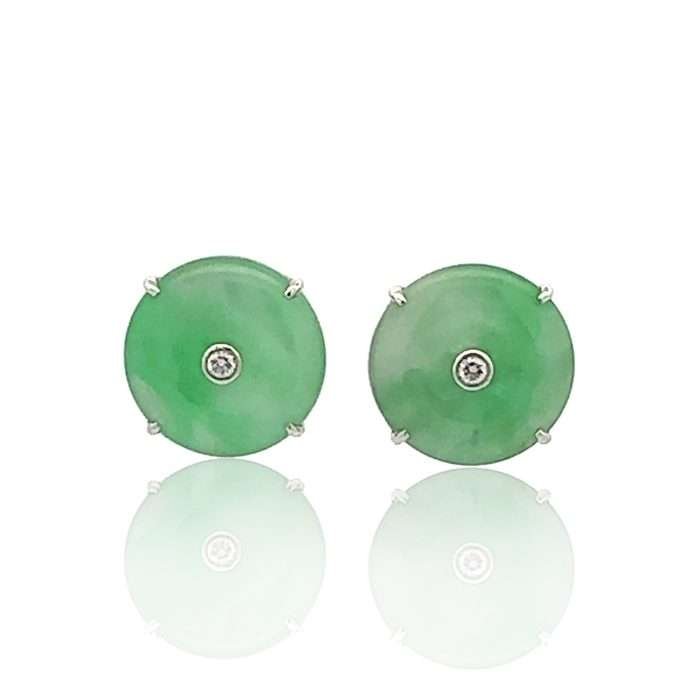 Jade earrings front view