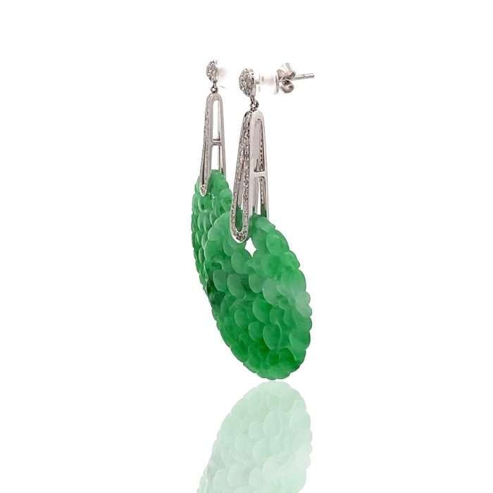 Jade earrings side view