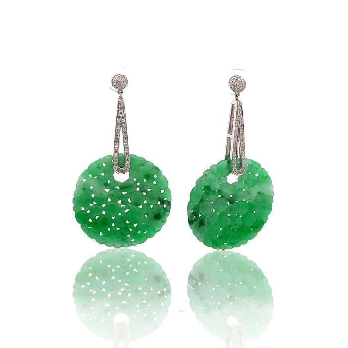 Jade earrings front view