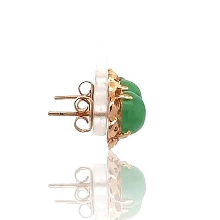 Jade circle earrings side view