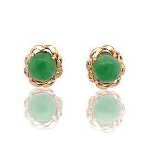 Jade circle earrings