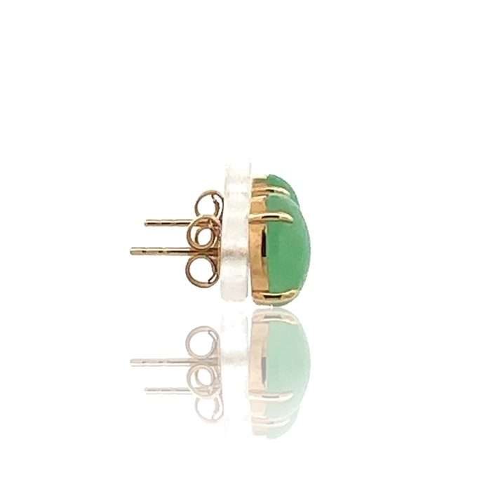 Jade stud earrings side view