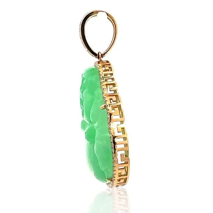Jade Buddha Pendant - Left Side View