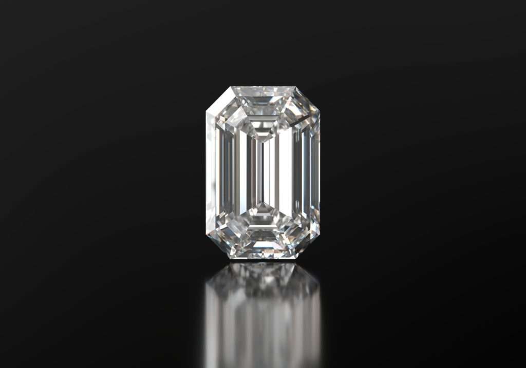 Image of an emerald cut diamond