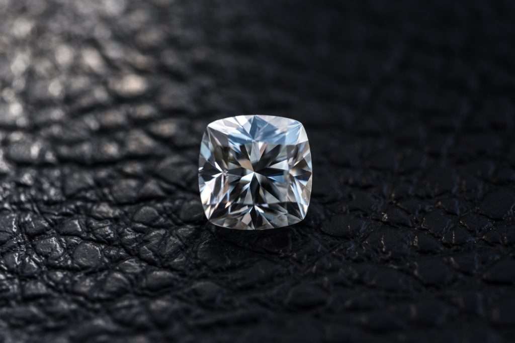 Diamond on a leather flat surfaced